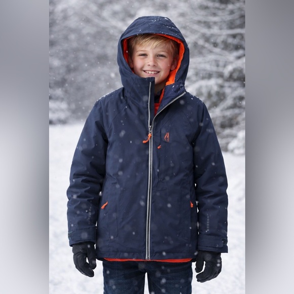 L.L.Bean Kids' Waterproof Lightweight Insulated Full Zip Hooded Double Jacket